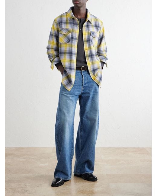 God's True Cashmere Gray Checked Cashmere Shirt for men
