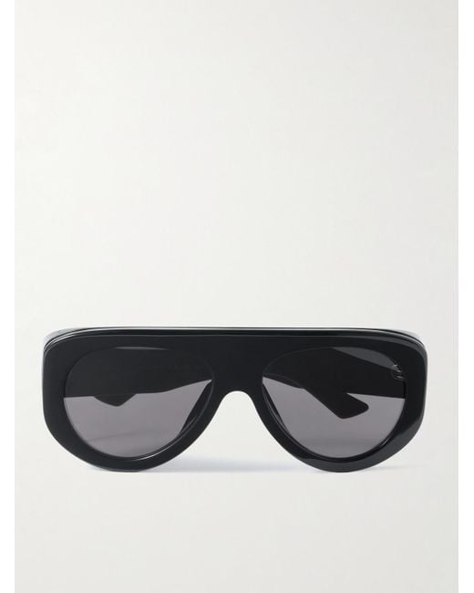 Bottega Veneta Black Aviator-Style Acetate Sunglasses for men