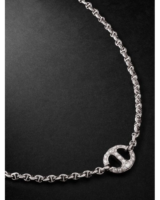 Hoorsenbuhs Black 18-karat White Gold Diamond Necklace for men