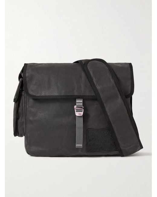 Acne Black Andemer Waxed-canvas Messenger Bag for men