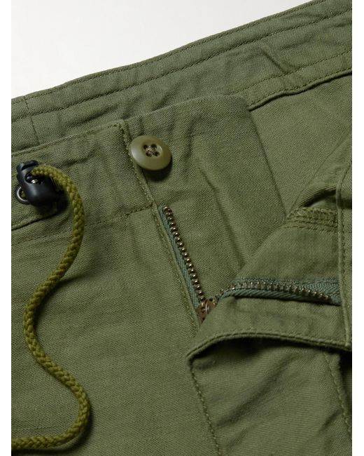 Needles Gerade geschnittene Hose aus Baumwoll-Canvas mit Logostickerei in Green für Herren
