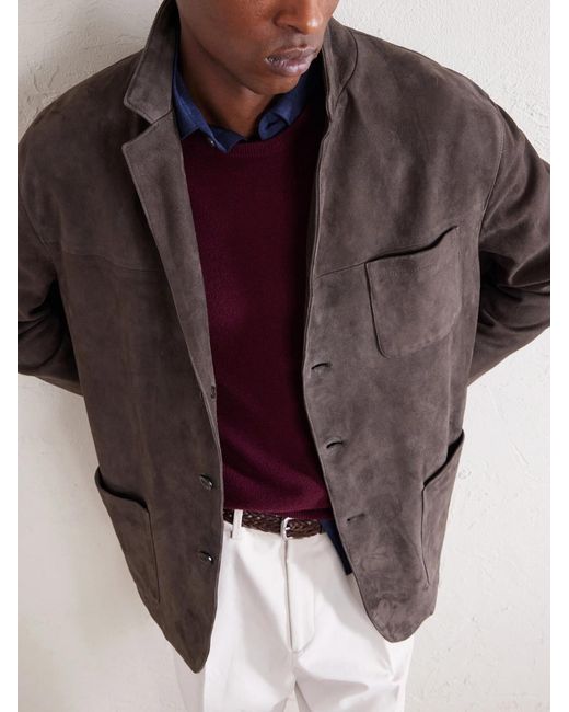 Boglioli Brown Suede Jacket for men