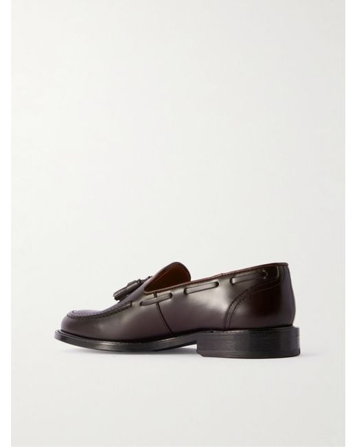 Mr P. Red Olie Tasselled Leather Loafers for men