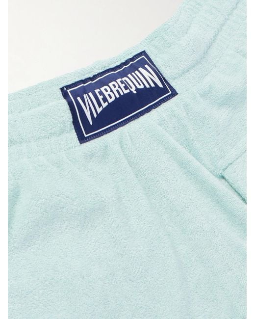 Vilebrequin Blue Bolide Straight-Leg Organic Cotton-Blend Terry Drawstring Shorts for men