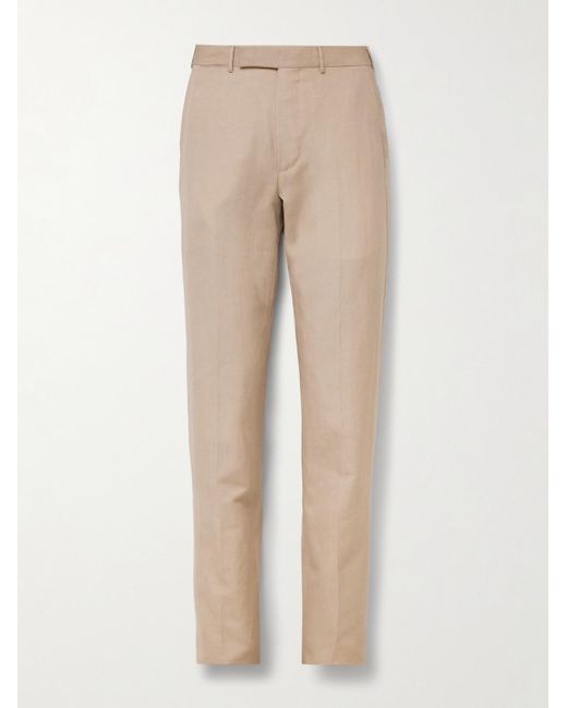 Zegna Natural Trofeo Slim-fit Wool And Linen-blend Suit Trousers for men