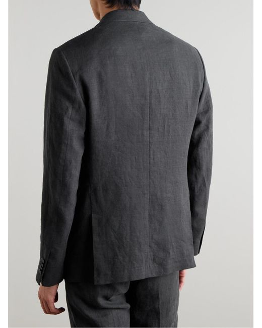 Mr P. Black Regular-Fit Linen Suit Jacket for men