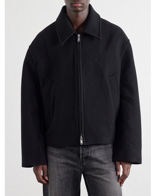 Studio Nicholson Black Wool And Cashmere-Blend Zip-Up Blouson Jacket for men