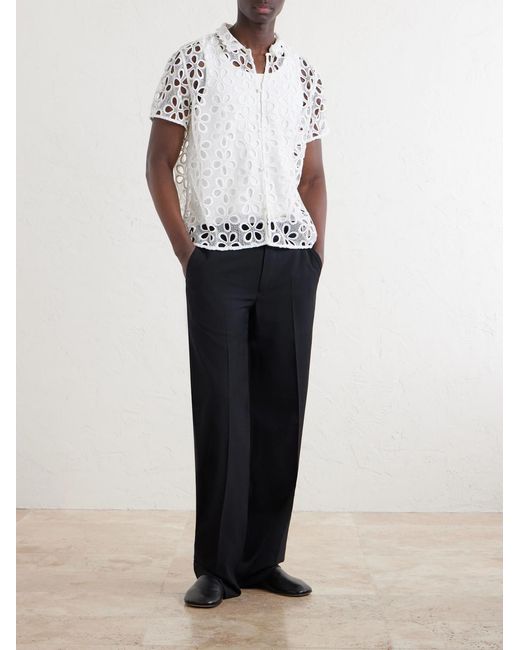 Bode White Primrose Cotton-lace Shirt for men