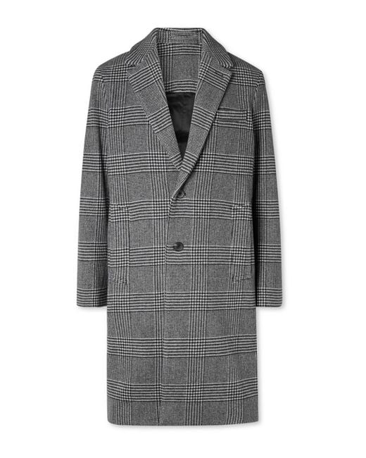Mr P. Gray Checked Virgin Wool-Blend Coat for men