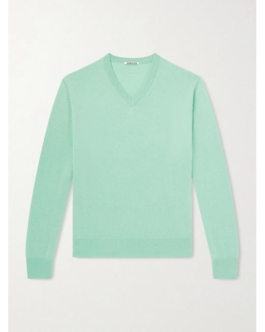 Cashmere And Silk-Blend Sweater di Auralee in Green da Uomo