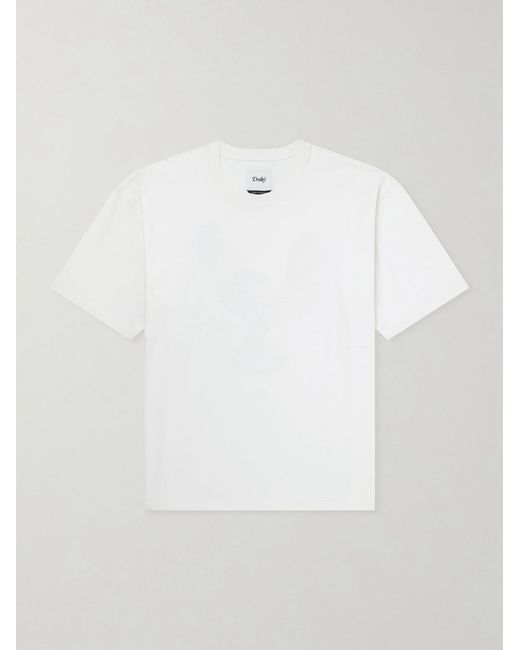 Drake's White Cockerel Printed Cotton-Jersey T-Shirt for men