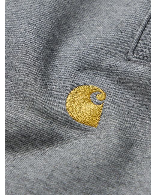 Carhartt Chase gerade geschnittene Shorts aus Jersey aus einer Baumwollmischung mit Logostickerei in Gray für Herren