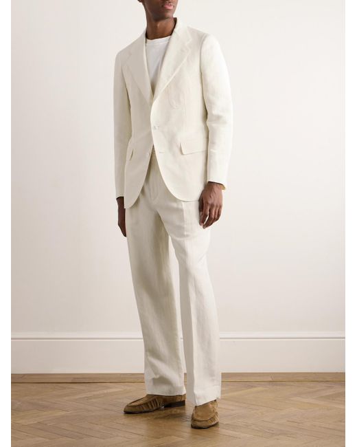 Umit Benan Natural Linen And Silk-blend Suit Jacket for men