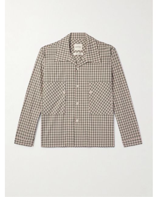 Nicholas Daley Natural Gingham Cotton Shirt for men