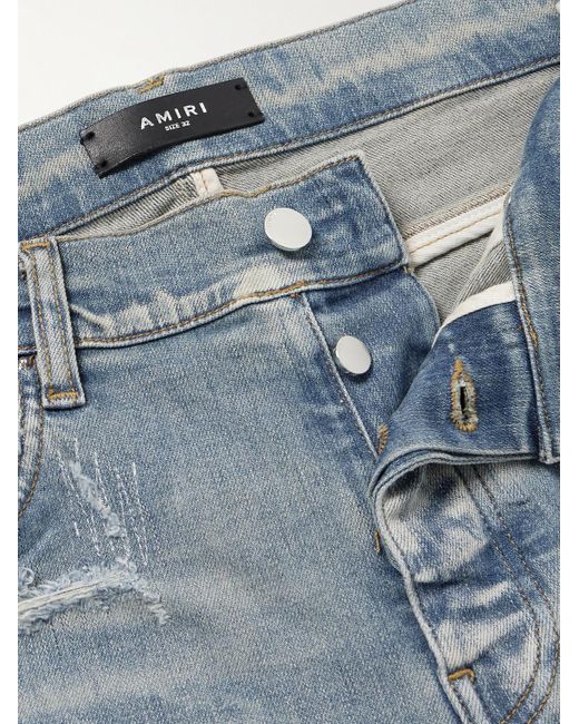 Amiri - Men - Carpenter Straight-Leg Distressed Patchwork Panelled Jeans Blue - UK/US 30