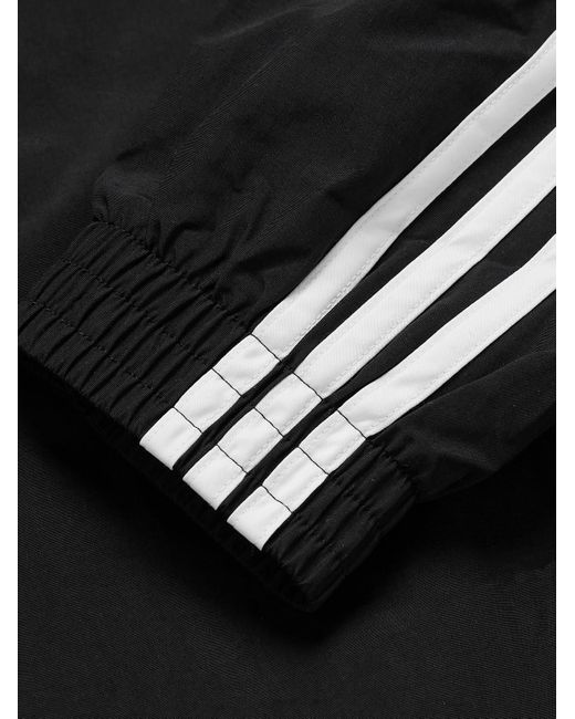 Adidas Originals Black Striped Logo-embroidered Shell Track Jacket for men