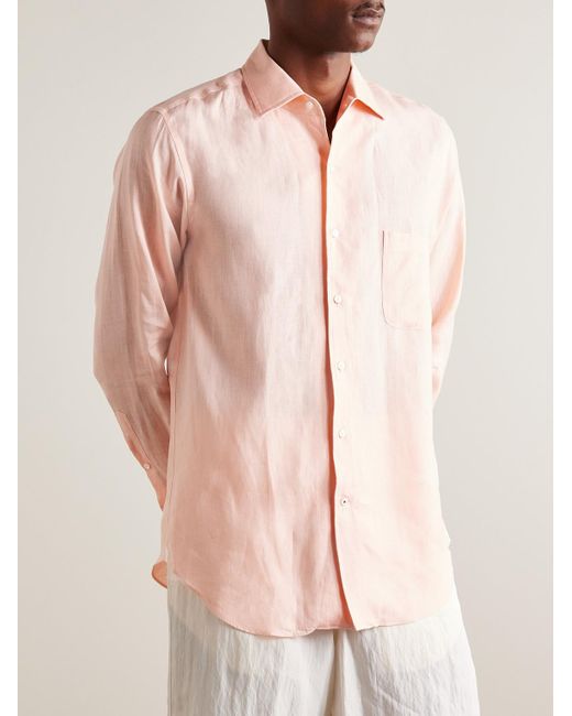 Camicia in lino André Arizona di Loro Piana in Pink da Uomo