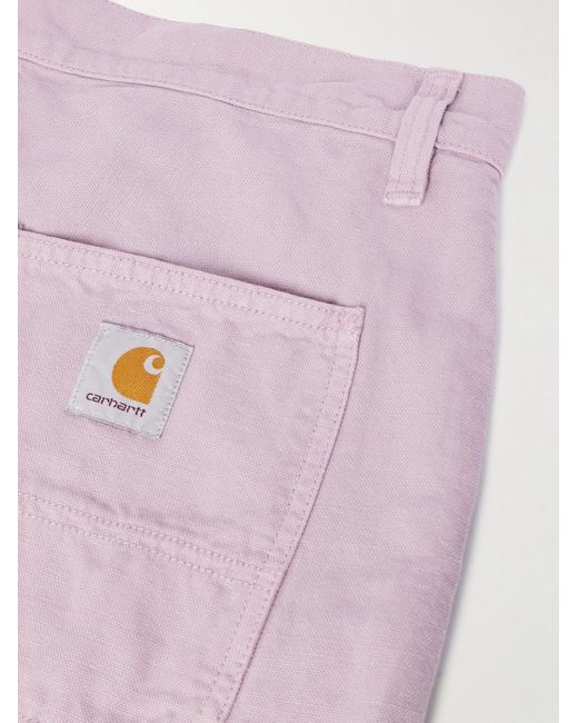 Carhartt Pink Walter Single Knee Wide-leg Cotton And Linen-blend Canvas Shorts for men