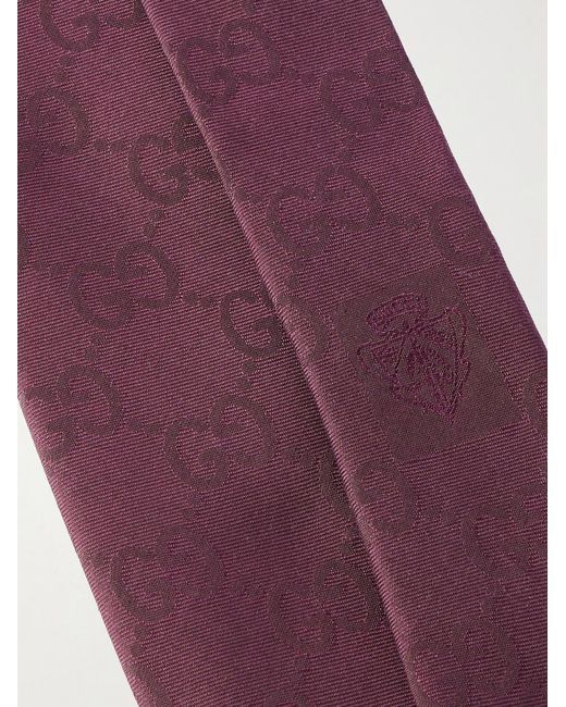 Gucci Purple 7Cm Logo-Jacquard Cotton And Silk-Blend Twill Tie for men