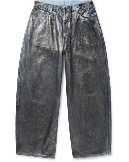 Acne Gray Coated Wide-leg Jeans for men
