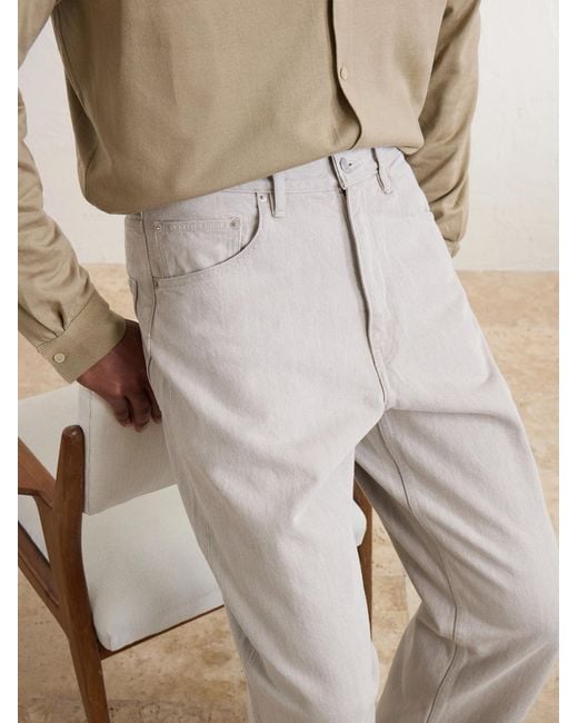 Auralee White Wide-Leg Twist Cotton Jeans for men