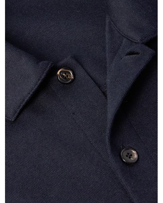 Loro Piana Blue Whitney Cotton, Silk And Cashmere-Blend Shirt Jacket for men