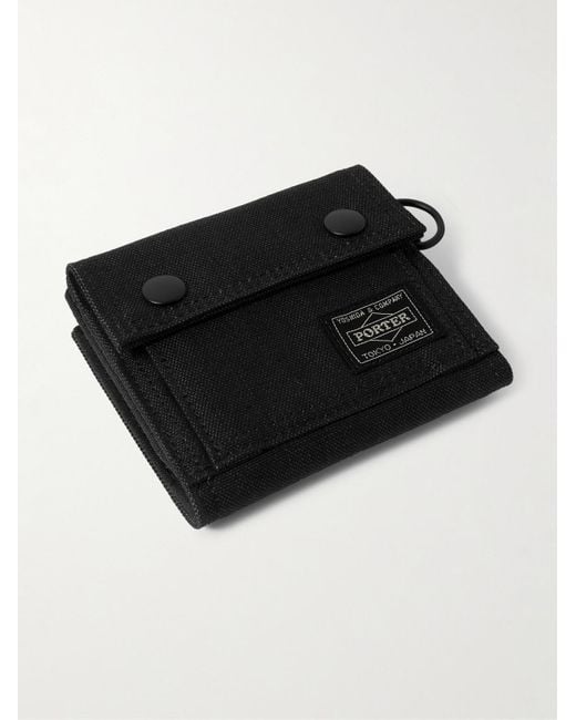Porter-Yoshida and Co Black Smoky Cordura® Duck Canvas Billfold Wallet for men