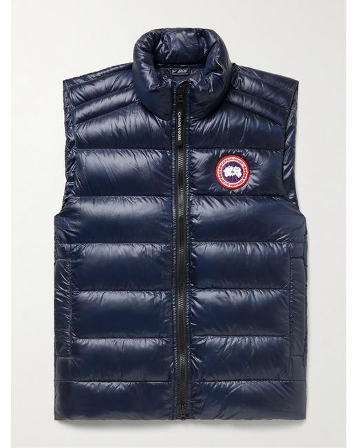 Canada Goose Blue Crofton Slim-Fit Quilted Recycled Nylon-Ripstop Down Gilet for men