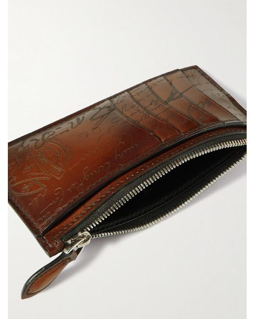 Berluti Brown Scritto Venezia Leather Wallet for men