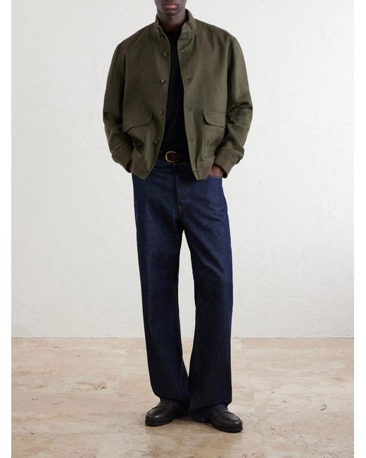 Mr P. Green Linen-Twill Harrington Jacket for men