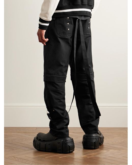 Pantaloni convertibili a gamba dritta in tela di cotone con decorazioni di Givenchy in Black da Uomo
