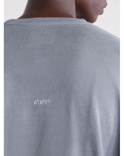 (w)taps Gray Logo-Appliquéd Cotton-Jersey T-Shirt for men