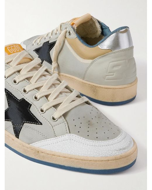 Golden Goose Deluxe Brand Ball Star Sneakers aus Leder in Distressed-Optik in Gray für Herren