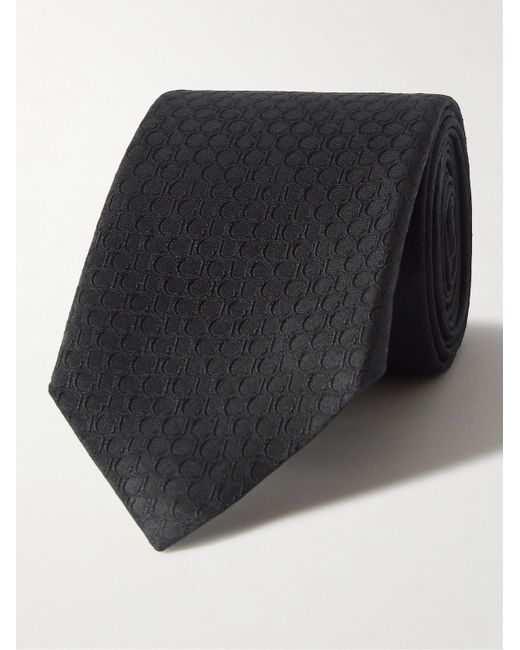 Gucci Black 7cm Logo-jacquard Silk Tie for men