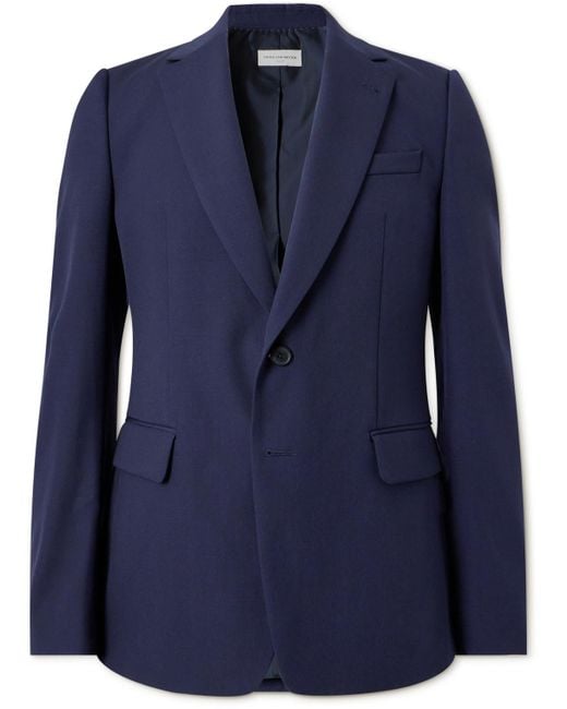 Dries Van Noten Blue Slim-fit Wool Blazer for men