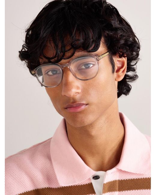Bottega Veneta Natural Round-Frame Recycled-Acetate And-Tone Optical Glasses for men