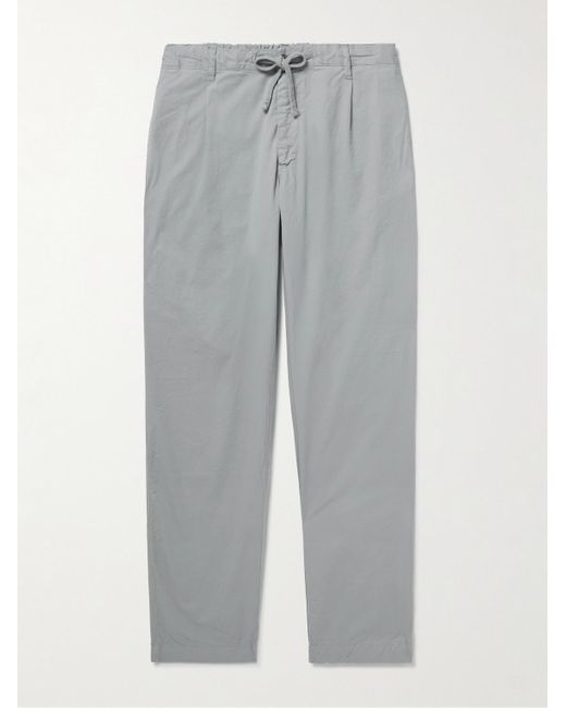 Hartford Gray Tanker Slim-Fit Straight-Leg Cotton Drawstring Trousers for men