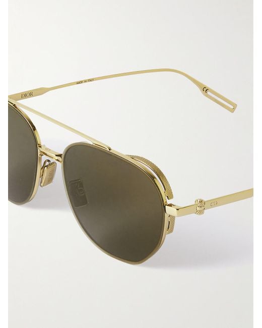 Dior NeoDior RU goldfarbene Pilotensonnenbrille in Metallic für Herren