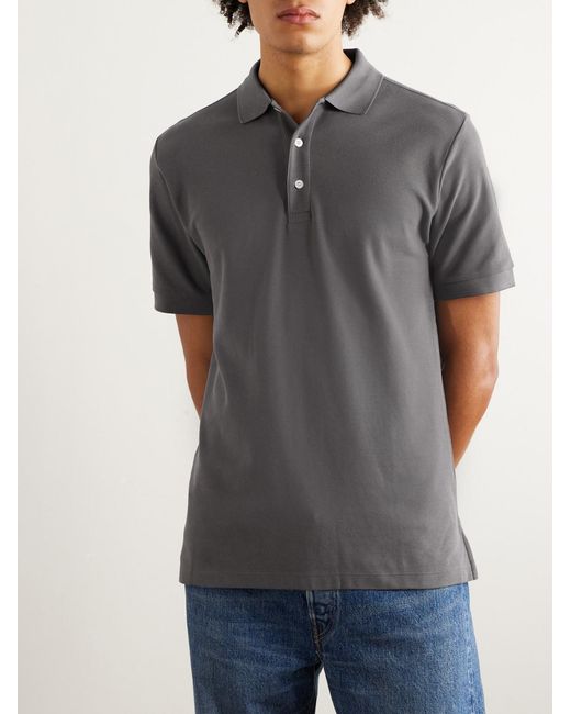Handvaerk Gray Pima Cotton-Piqué Polo Shirt for men