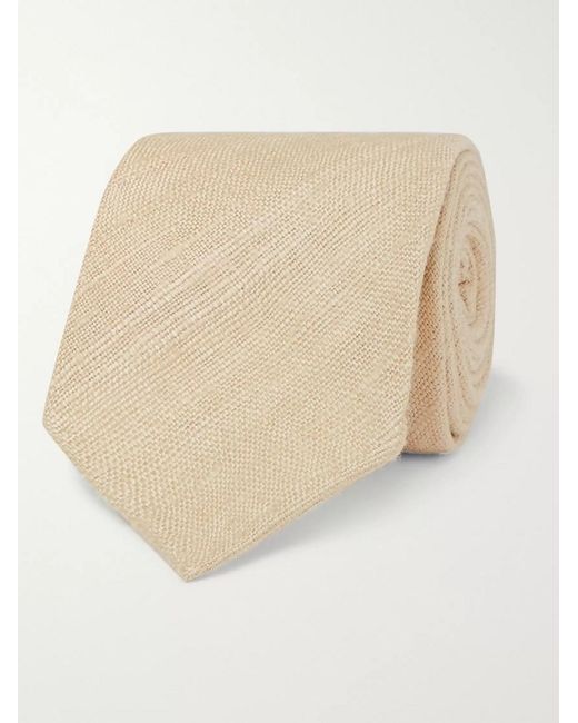 Drake's Natural 8Cm Slub Silk Tie for men