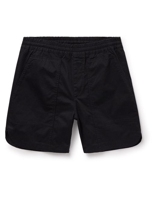 NN07 Black Jon 1800 Straight-leg Organic Cotton-blend Twill Shorts for men