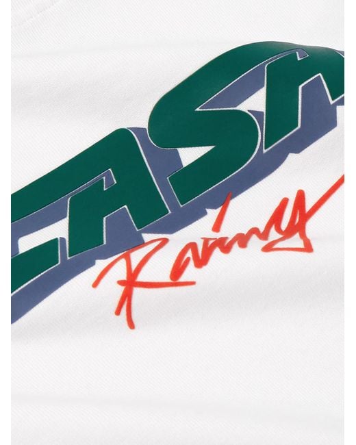Casablancabrand White Casa Racing 3d Logo-appliquéd Cotton-jersey T-shirt for men