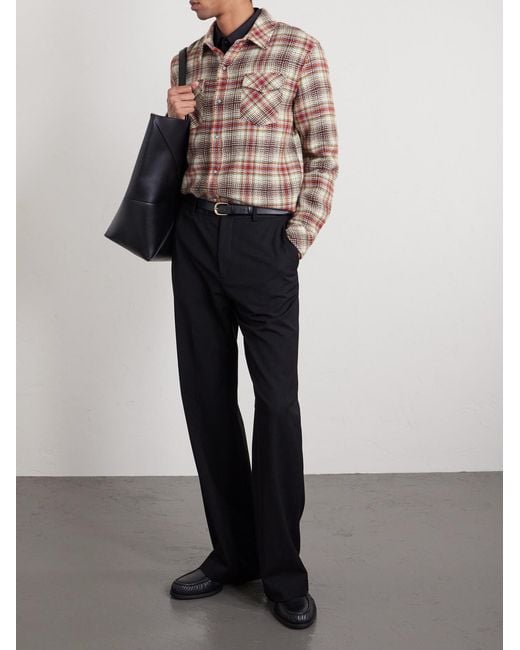 God's True Cashmere Brown Checked Cashmere Shirt for men