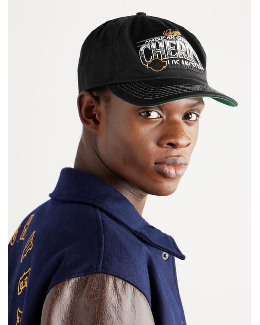 CHERRY LA Black Logo-embroidered Cotton-twill Baseball Cap