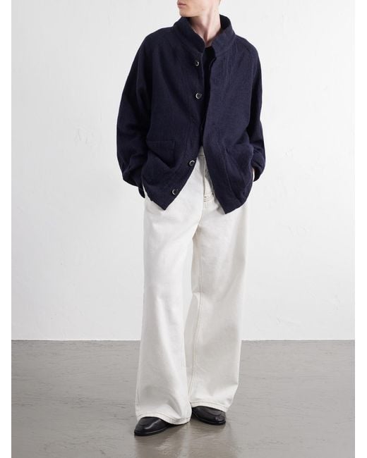 Barena Blue Barcarolo Virgin Wool Blouson Jacket for men
