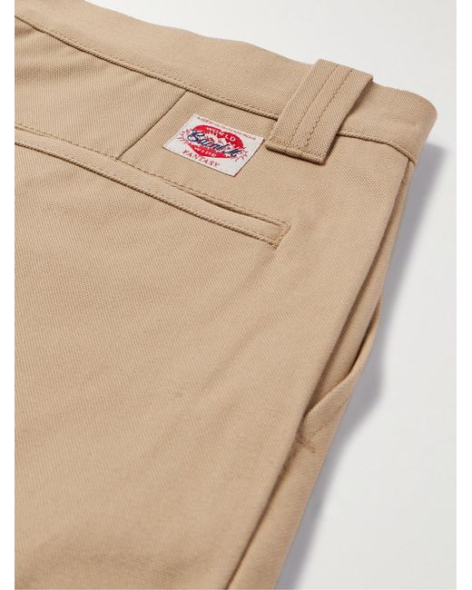 SAINT Mxxxxxx Natural Straight-Leg Pleated Cotton-Canvas Trousers for men