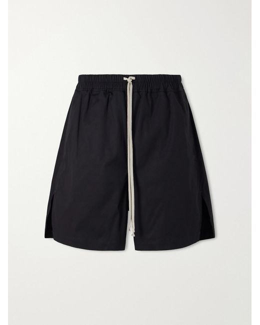 Rick Owens Blue Boxer Straight-leg Cotton-blend Canvas Drawstring Shorts for men
