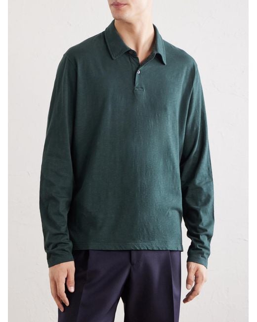 Hartford Green Cotton-Jersey Polo Shirt for men