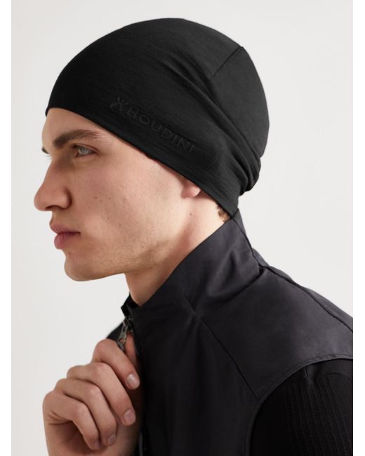 houdini Black Desoli Merino Wool Beanie for men