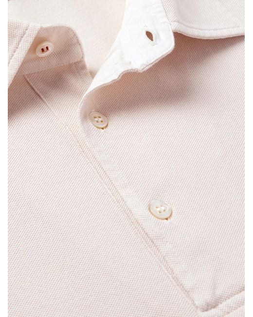 Loro Piana Natural Cotton-Piqué Polo Shirt for men
